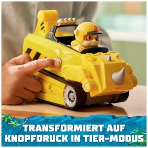Masina de Jucarie Paw Patrol Jungle Pups - Vehicul Nashorn cu Figurina Rubble, 3 ani - Img 3