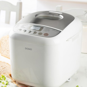 Masina de paine DOMO B3976 500-750-1000gr - 17 programe - inclusiv program fara gluten cu temporizator si afisaj LCD cu functie de mentinere la cald, alb/argintiu - Img 1