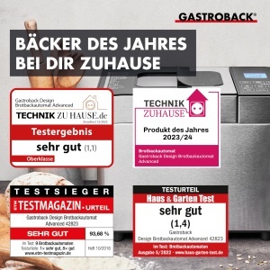 Masina de paine GASTROBACK Advance, 18 programe, inox, timer - Img 5