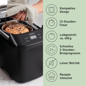 Masina de paine Panasonic SD-PN100KXE 18 programe automate optiuni fara gluten design compact - Img 5