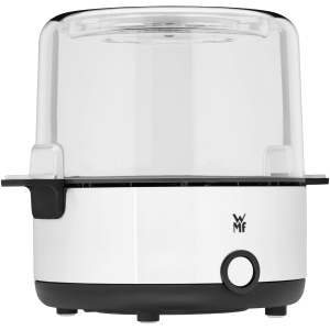 Masina de popcorn de bucatarie WMF minis pentru casa, aparat de floricele de porumb, plita acoperita, capac ca bol de servire, deschidere topita unt, floricele de porumb cu zahar si sare, economie de spatiu, otel inoxidabil mat - Img 9