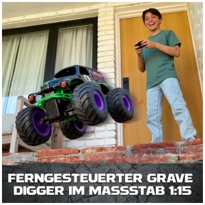 Masina de teren radiocomandata Grave Digger 115, 2,4 GHz, pentru interior si exterior - Img 3