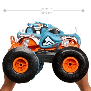 Masina de teren radiocomandata Hot Wheels Monster Trucks Rhinomite 112, transformabila in acceleratoare - Img 3