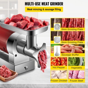 Masina de tocat carne electrica VEVOR 1100 W 300 kg/h, 180 rpm cu 2 placi de macinat Set carnati, pentru sarcini grele Comercial Comercial - Img 5