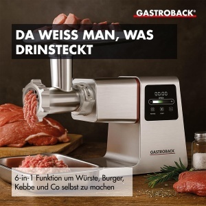Masina de tocat carne GASTROBACK 6-in-1 2500W cu afisaj LED si accesorii incluse - Img 2
