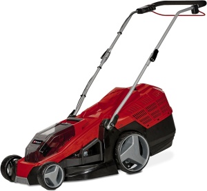 Masina de tuns iarba cu acumulator Einhell GE-CM 36/43 Li M-Solo Power X-Change (36 V, latime de taiere de 43 cm, pana la 600 m2, fara perii, functie de mulcire, colector de iarba de 63 L, inaltime de taiere de 25-75 mm, fara baterie)