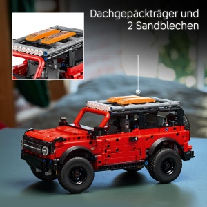 Masina LEGO Technic Ford Bronco 42213, SUV Offroad, 943 piese, rosu - Img 6