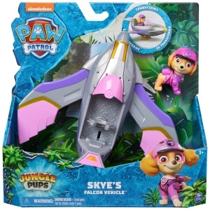 Masinuta de Jucarie PAW PATROL Jungle Pups cu Figurina Skye, Transformabila, pentru Copii 3 - Img 3