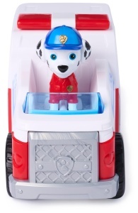Masinuta de salvare Paw Patrol Marshall, 15 cm, cu mecanism pull-back, 2 figurine incluse - Img 5