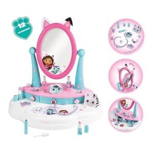 Masuta de machiaj pentru copii Smoby Gabbys Dollhouse, cu oglinda si 12 accesorii, 49x36x50,5 cm - Img 2