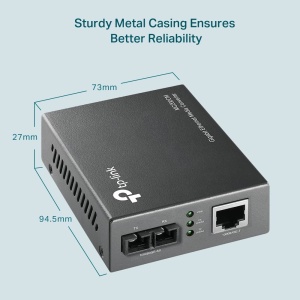 Medienconvertoare TP-Link MC200CM, 2 porturi SC fibra optica, 1 port RJ45, distanta 550m - Img 2