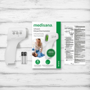 medisana TM A79 Termometru cu infrarosu fara contact, Termometru clinic, Termometru digital, fara contact pentru frunte pentru adulti, copii si bebelusi, 1 bucata (1 pachet) - Img 6