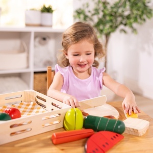 Melissa Doug Set Alimente din Lemn pentru Taiat 26 Piese Joc de Rol pentru Copii 3 - Img 2