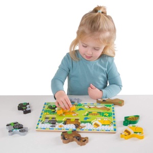 Melissa si Doug Pets Puzzle Chunky | Puzzle-uri | Jucarie din lemn | 2+ | Cadou pentru baiat sau fata - Img 2