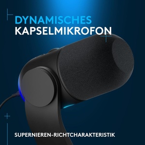 Microfon Gaming Logitech Yeti GX, USB, RGB, Negru - Img 2