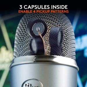 Microfon USB Blue Yeti Profesional pentru Streaming Podcasting Gaming Argintiu - Img 6