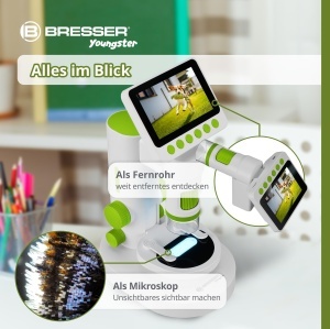 Mikroscop digital Bresser Youngster pentru copii, 11,4x-129,8x, cu ecran LCD de 3,5 inch - Img 5
