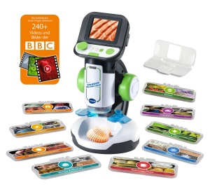 Mikroscop video interactiv VTech cu display LCD, 200x marire, pentru copii de la 7 ani