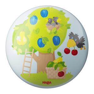 Minge pentru copii HABA Obstgarten 14 cm, design fructe colorate, cu ventil