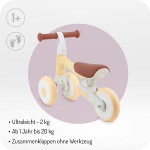 Mingiuta de echilibru Momi Kinderlaufrad DEX pentru copii 1-3 ani, cadru pliabil, 2 kg - Img 4
