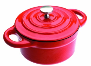 Mini Cocotte IBILI, Gusseisen, 10 cm, rosu, pentru toate tipurile de plite
