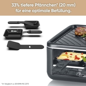 Mini Raclette-Grill Severin RG 2360 pentru 4 persoane, 600W, antiaderent, negru - Img 7