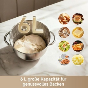 Mixer de bucatarie Dreame BioKnead, 800W, 6L, cu display digital - Img 6