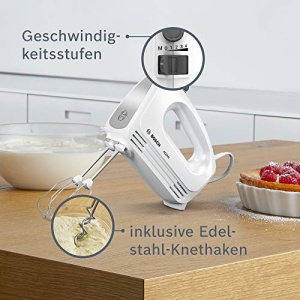 Mixer de mana Bosch CleverMixx MFQ24200, 400 W, 4 viteze, alb - Img 10