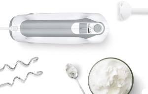 Mixer de mana Bosch ErgoMixx MFQ36440 450W Alb 5 viteze Turbo Accesorii incluse - Img 4