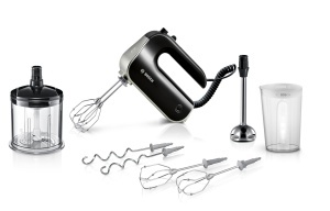 Mixer de mana Bosch MFQ4885DE, 575 W, 5 viteze, Negru
