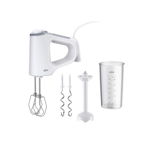 Mixer de mana Braun MultiMix 3, 550W, alb, cu 3 accesorii