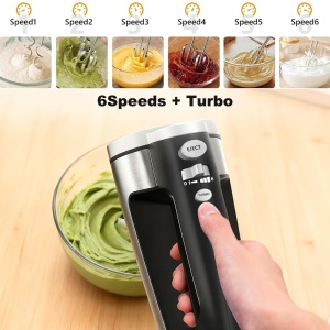 Mixer de mana VINATO 300W 6 trepte viteza 2 teluri si 2 carlige din inox protectie supraincalzire - Img 2
