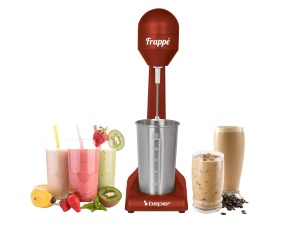 Mixer electric Beper 100W 2 viteze recipient aluminiu 05L rosu - Img 1