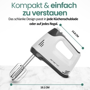 Mixer electric EMERIO HM-130365, 400W, 5 viteze, inox, BPA-free - Img 8