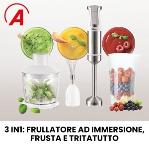 Mixer vertical Ardes TRINITY ARSET01, 3-in-1, 700 ml, 21 cm, alb - Img 2
