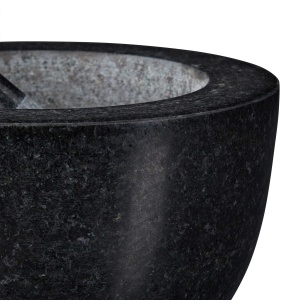 Moara de piatra Relaxdays cu pistil, granit, 750 ml, gri - Img 6