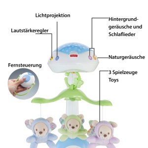 Mobile pentru bebelusi Fisher-Price CDN41, cu muzica, lumini si animale plush - Img 6