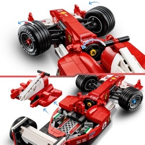 Model Ferrari F2004 LEGO Icons, 735 piese, cu minifigurina Michael Schumacher - Img 5