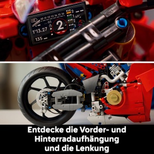 Model LEGO Technic Ducati Panigale V4 S, motocicleta, detalii autentice, rosu - Img 3