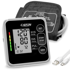 Monitoare de tensiune arteriala CAZON Monitor digital complet automat al tensiunii arteriale Masurarea ritmului cardiac Masurarea tensiunii arteriale mare cu manseta mare 2x120 Negru cu utilizator dublu
