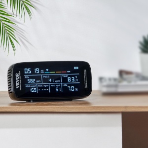 Monitor de calitate a aerului VEVOR 9-IN-1 CO2 Temperatura Umiditate Formaldehida TVOC AQI Tester profesional PM2.5 PM10 PM1.0 Contor de particule interior / exterior Contor de particule Contor de aer Contor de particule Contor de aer cu praguri de alarma - Img 8