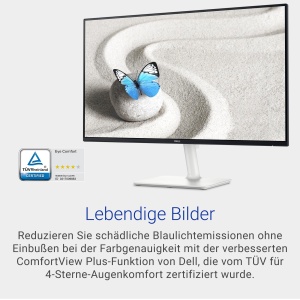 Monitor Dell S2725H Full HD (1920x1080) de 27", 100 Hz, IPS, 4 ms, 99 % sRGB, difuzoare incorporate, rama ultra-subtire, 2X HDMI, garantie de 3 ani, alb - Img 5