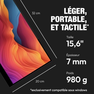 Monitor portabil Logicom NOMAD Touch 15,6 inch, FHD 1920x1080, IPS, USB-C - Img 3