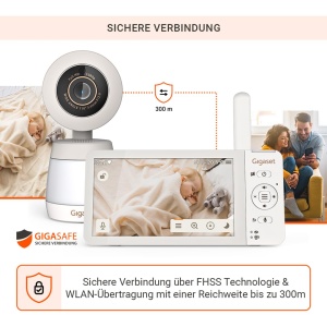 Monitor video pentru bebelusi Gigaset Baby 700, 5.5 Full HD, alb cremgri cald - Img 2