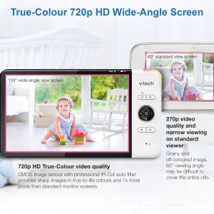 Monitor video pentru bebelusi VTech VM919 HD, camera cu unghi larg, ecran LCD 7, vedere nocturna - Img 8