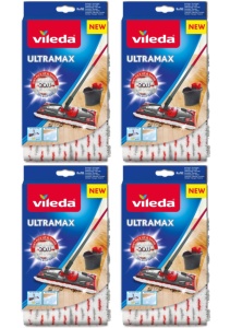Mop cu microfibre Vileda Ultramax, 4 bucati, pentru toate suprafetele dure