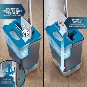 Mop cu rezervor CLEANmaxx Komfort-Mopp DuoTank, 2 rezervoare, 132 cm - Img 3