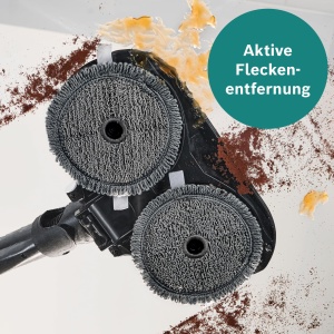 Mop din microfibra Bosch BHZUPAD1, set 4 bucati, lavabil, gri - Img 4