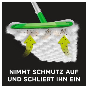 Mop Swiffer 3D Clean Starterkit, 1 Maner 4 Lavete Uscate 2 Lavete Umeze, pentru Pardoseli Dure - Img 3