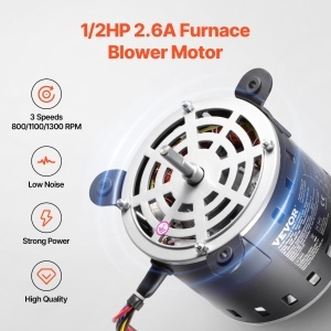 Motor de ventilator VEVOR YDK320-4G30 12 CP 220V 3 viteze cu condensator inclus - Img 2